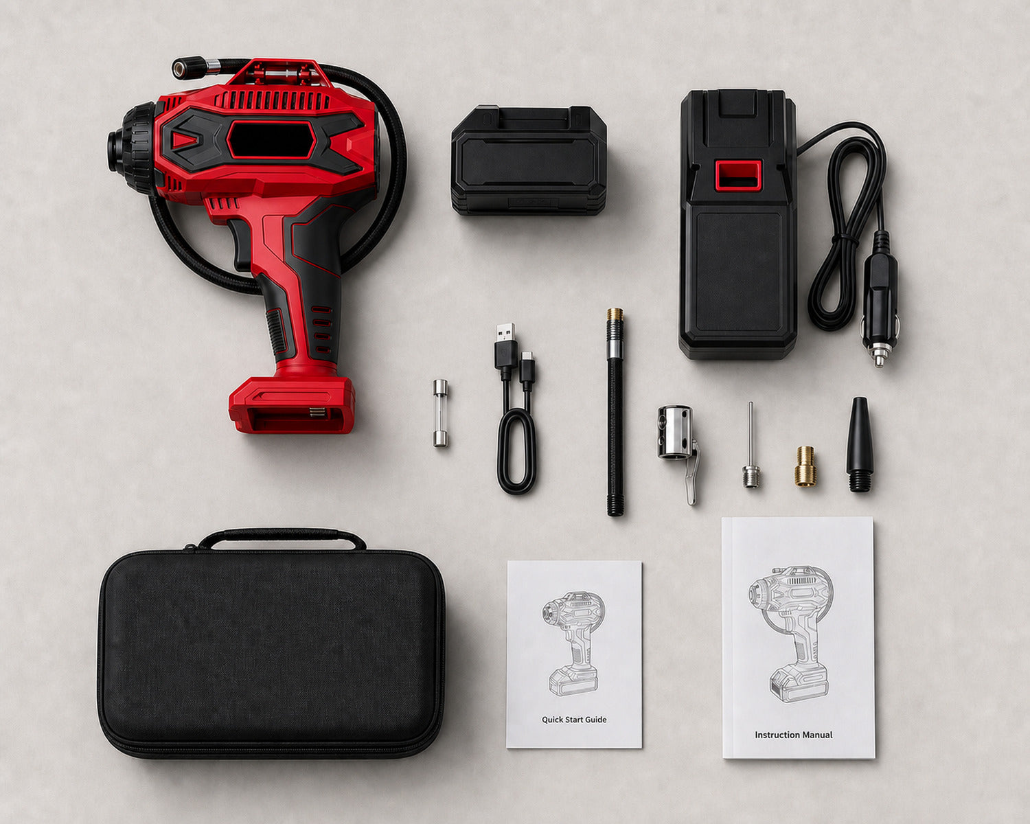 Roadstead Relay 37 dual-power inflator and complete included kit